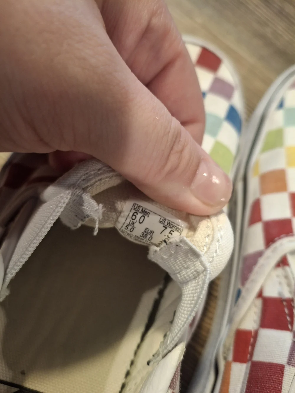 Vans Slip-On Rainbow Checkerboard Shoes